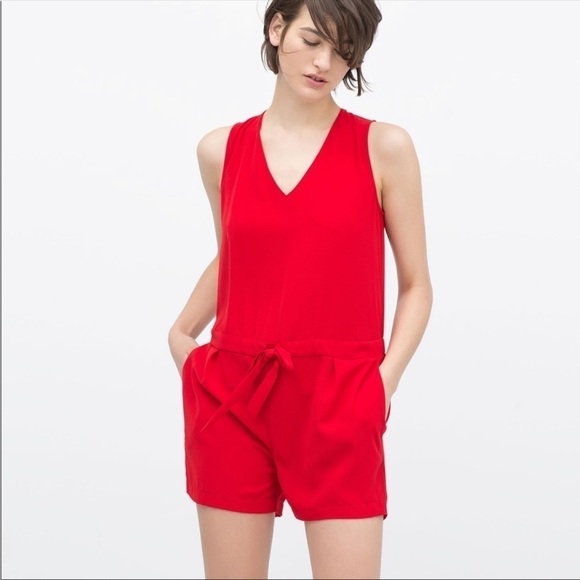 Zara Pants - Zara Basic Red Romper Size XS